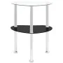 Mesa auxiliar 2 niveles vidrio transparente y negro 38x38x50 cm de vidaXL, Mesas auxiliares - Ref: Foro24-322786, Precio: 33,...