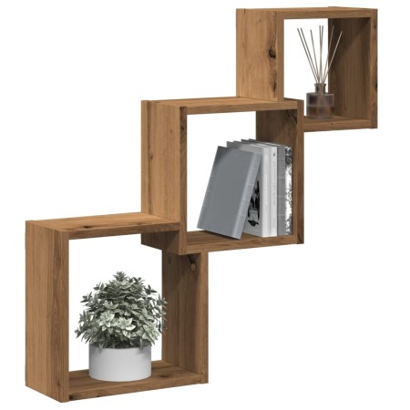 Estante cubos pared madera ingeniería roble artisan 68x15x68 cm de , Estantes y estanterías - Ref: Foro24-855815, Precio: 32,...