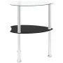 Mesa auxiliar 2 niveles vidrio transparente y negro 38x38x50 cm de vidaXL, Mesas auxiliares - Ref: Foro24-322786, Precio: 33,...