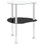 Mesa auxiliar 2 niveles vidrio transparente y negro 38x38x50 cm de vidaXL, Mesas auxiliares - Ref: Foro24-322786, Precio: 33,...