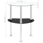 Mesa auxiliar 2 niveles vidrio transparente y negro 38x38x50 cm de vidaXL, Mesas auxiliares - Ref: Foro24-322786, Precio: 33,...