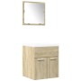 Set de muebles de baño 3 pzas madera contrachapada roble Sonoma de , Muebles de baño - Ref: Foro24-3324986, Precio: 129,69 €,...