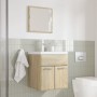 Set de muebles de baño 3 pzas madera contrachapada roble Sonoma de , Muebles de baño - Ref: Foro24-3324986, Precio: 129,69 €,...