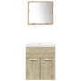 Set de muebles de baño 3 pzas madera contrachapada roble Sonoma de , Muebles de baño - Ref: Foro24-3324986, Precio: 129,69 €,...