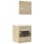 Set de muebles de baño 3 pzas madera contrachapada roble Sonoma de , Muebles de baño - Ref: Foro24-3324986, Precio: 129,69 €,...