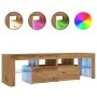 Mueble de TV luces LED madera roble artisan 140x36,5x40 cm de , Muebles TV - Ref: Foro24-856304, Precio: 137,69 €, Descuento: %