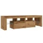 Mueble de TV luces LED madera roble artisan 140x36,5x40 cm de , Muebles TV - Ref: Foro24-856304, Precio: 137,69 €, Descuento: %