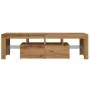 Mueble de TV luces LED madera roble artisan 140x36,5x40 cm de , Muebles TV - Ref: Foro24-856304, Precio: 137,69 €, Descuento: %