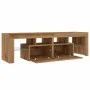 Mueble de TV luces LED madera roble artisan 140x36,5x40 cm de , Muebles TV - Ref: Foro24-856304, Precio: 137,69 €, Descuento: %