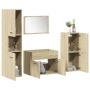 Juego de muebles de baño 4 pzas contrachapada roble Sonoma de , Muebles de baño - Ref: Foro24-3324990, Precio: 152,18 €, Desc...
