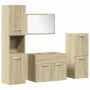 Juego de muebles de baño 4 pzas contrachapada roble Sonoma de , Muebles de baño - Ref: Foro24-3324990, Precio: 152,18 €, Desc...
