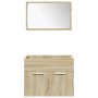 Juego de muebles de baño 4 pzas contrachapada roble Sonoma de , Muebles de baño - Ref: Foro24-3324990, Precio: 152,18 €, Desc...
