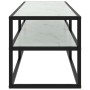 Mueble para TV negro con vidrio de mármol blanco 120x40x40 cm de vidaXL, Muebles TV - Ref: Foro24-322861, Precio: 101,30 €, D...