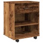 Armario con ruedas madera de ingeniería envejecida 46x36x59 cm de , Taquillas y armarios de almacenamiento - Ref: Foro24-8566...