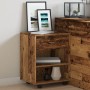 Armario con ruedas madera de ingeniería envejecida 46x36x59 cm de , Taquillas y armarios de almacenamiento - Ref: Foro24-8566...