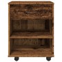 Armario con ruedas madera de ingeniería envejecida 46x36x59 cm de , Taquillas y armarios de almacenamiento - Ref: Foro24-8566...