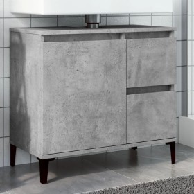 Mueble de lavabo madera ingeniería gris hormigón 65x33x60 cm de , Tocadores de baño - Ref: Foro24-857122, Precio: 66,48 €, De...