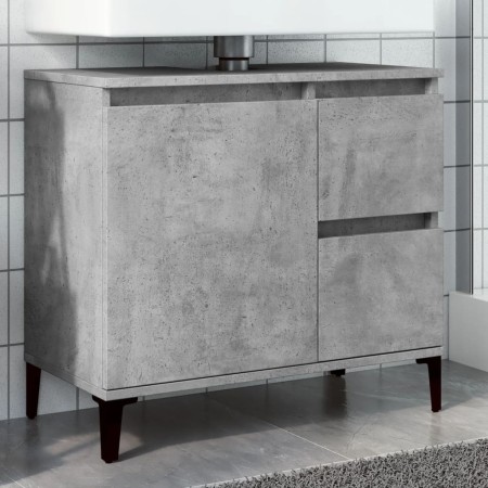Mueble de lavabo madera ingeniería gris hormigón 65x33x60 cm de , Tocadores de baño - Ref: Foro24-857122, Precio: 66,48 €, De...