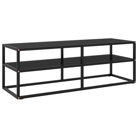 Mueble para TV negro con vidrio negro 120x40x40 cm de vidaXL, Muebles TV - Ref: Foro24-322860, Precio: 120,20 €, Descuento: %