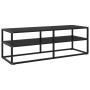 Mueble para TV negro con vidrio negro 120x40x40 cm de vidaXL, Muebles TV - Ref: Foro24-322860, Precio: 120,20 €, Descuento: %