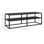 Mueble para TV negro con vidrio negro 120x40x40 cm de vidaXL, Muebles TV - Ref: Foro24-322860, Precio: 122,33 €, Descuento: %