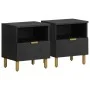 Mesita de noche madera maciza de ingeniería negra 40x33x46 cm de , Mesitas de noche - Ref: Foro24-4017655, Precio: 104,91 €, ...