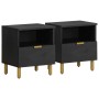 Mesita de noche madera maciza de ingeniería negra 40x33x46 cm de , Mesitas de noche - Ref: Foro24-4017655, Precio: 106,26 €, ...