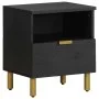 Mesita de noche madera maciza de ingeniería negra 40x33x46 cm de , Mesitas de noche - Ref: Foro24-4017655, Precio: 104,91 €, ...