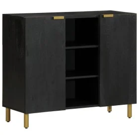 Aparador de madera de ingeniería negro 90x33x75 cm by , CD and DVD storage - Ref: Foro24-4017676, Price: 171,11 €, Discount: %