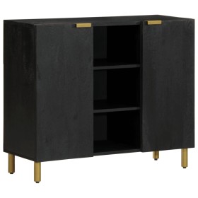 Aparador de madera de ingeniería negro 90x33x75 cm de , Almacenamiento para CD y DVD - Ref: Foro24-4017676, Precio: 174,18 €,...