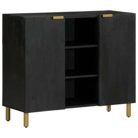 Aparador de madera de ingeniería negro 90x33x75 cm by , CD and DVD storage - Ref: Foro24-4017676, Price: 171,11 €, Discount: %