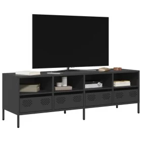 Mueble para TV acero laminado en frío negro 135x39x43,5 cm de , Muebles TV - Ref: Foro24-851328, Precio: 110,85 €, Descuento: %