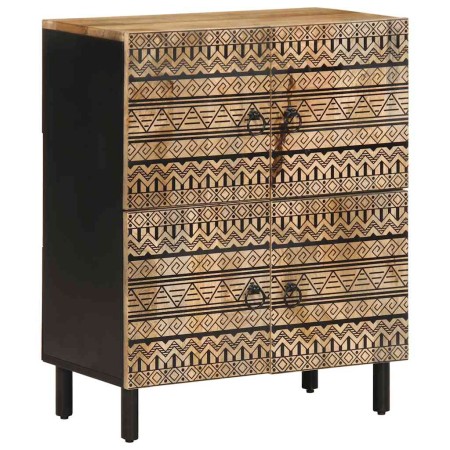 Aparador de madera maciza de mango rugosa 60x33,5x75 cm de , Almacenamiento para CD y DVD - Ref: Foro24-4018654, Precio: 123,...