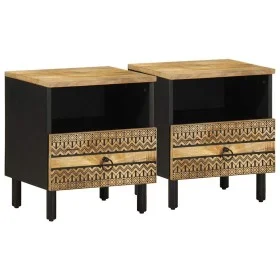 Mesitas de noche 2 uds madera mango rugosa negro 40x33x46 cm von , Nachttische - Ref: Foro24-4018635, Preis: 117,09 €, Rabatt: %