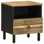 Mesitas de noche 2 uds madera mango rugosa negro 40x33x46 cm de , Mesitas de noche - Ref: Foro24-4018635, Precio: 119,12 €, D...