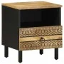 Mesitas de noche 2 uds madera mango rugosa negro 40x33x46 cm de , Mesitas de noche - Ref: Foro24-4018635, Precio: 117,09 €, D...