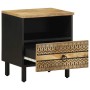Mesitas de noche 2 uds madera mango rugosa negro 40x33x46 cm de , Mesitas de noche - Ref: Foro24-4018635, Precio: 119,12 €, D...