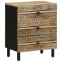 Mesita de noche madera maciza de mango rugosa negro 50x33x62 cm de , Mesitas de noche - Ref: Foro24-4018637, Precio: 130,55 €...