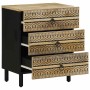 Mesita de noche madera maciza de mango rugosa negro 50x33x62 cm de , Mesitas de noche - Ref: Foro24-4018637, Precio: 130,55 €...