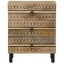 Mesita de noche madera maciza de mango rugosa negro 50x33x62 cm de , Mesitas de noche - Ref: Foro24-4018637, Precio: 130,55 €...