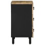 Mesita de noche madera maciza de mango rugosa negro 50x33x62 cm de , Mesitas de noche - Ref: Foro24-4018637, Precio: 130,55 €...