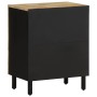 Mesita de noche madera maciza de mango rugosa negro 50x33x62 cm de , Mesitas de noche - Ref: Foro24-4018637, Precio: 130,55 €...