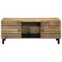 Mesa de centro madera maciza de mango rugosa negro 100x54x40 cm de , Mesas de centro - Ref: Foro24-4018640, Precio: 121,59 €,...