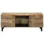 Mesa de centro madera maciza de mango rugosa negro 100x54x40 cm by , Coffee table - Ref: Foro24-4018640, Price: 98,74 €, Disc...