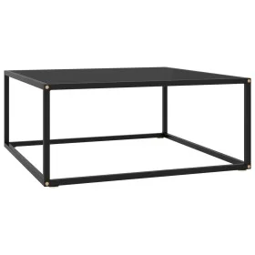 Mesa de centro negra con vidrio negro 80x80x35 cm de vidaXL, Mesas de centro - Ref: Foro24-322876, Precio: 75,29 €, Descuento: %