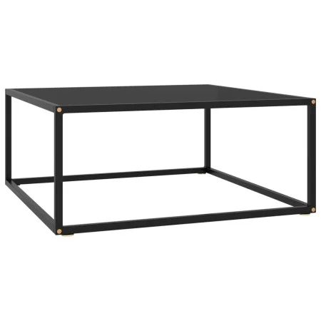 Mesa de centro negra con vidrio negro 80x80x35 cm de vidaXL, Mesas de centro - Ref: Foro24-322876, Precio: 75,29 €, Descuento: %