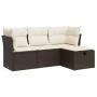 Set de sofás de jardín 4 pzas y cojines ratán sintético marrón de , Conjuntos de jardín - Ref: Foro24-3325259, Precio: 271,84...