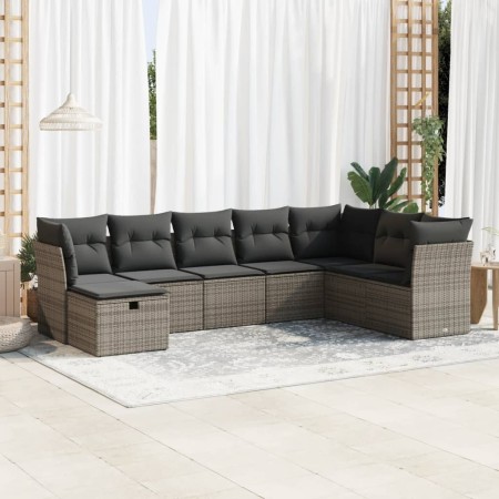 Set de sofás de jardín y cojines 8 piezas ratán sintético gris de , Conjuntos de jardín - Ref: Foro24-3325336, Precio: 514,75...