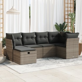 Set de muebles de jardín 6 pzas y cojines ratán sintético gris de , Conjuntos de jardín - Ref: Foro24-3325286, Precio: 396,70...