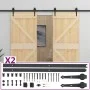 Puerta corredera con herrajes madera maciza de pino 90x210 cm de vidaXL, Puertas - Ref: Foro24-3057588, Precio: 347,81 €, Des...
